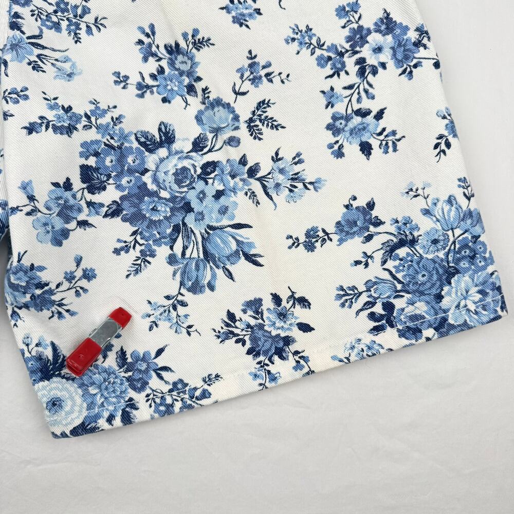 Vintage Zena II Floral Print White Denim Shorts Made in USA High Rise Size 8 NWT - Picture 14 of 14